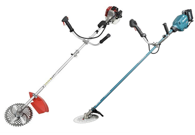 ナイロンカッターとチップソーの刈払機